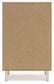 Wistenpine Full Upholstered Panel Headboard with Mirrored Dresser, Chest and Nightstand