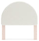 Wistenpine Full Upholstered Panel Headboard with Mirrored Dresser, Chest and 2 Nightstands