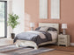 Full Panel Bed with Mirrored Dresser and Nightstand