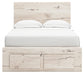 Full Panel Storage Bed with Mirrored Dresser and Nightstand