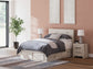 Full Panel Storage Bed with Mirrored Dresser and Nightstand