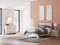 Full Panel Bed with Mirrored Dresser and Nightstand