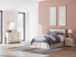 Full Panel Storage Bed with Mirrored Dresser and Nightstand