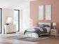 Full Panel Storage Bed with Mirrored Dresser and Nightstand