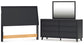 Danziar Queen Panel Headboard with Mirrored Dresser