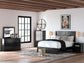 King Panel Bed with Mirrored Dresser