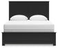 Queen Panel Bed with Mirrored Dresser and Nightstand