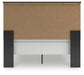 Queen Panel Bed with Mirrored Dresser and Nightstand