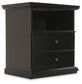 Queen Panel Bed with Mirrored Dresser and Nightstand