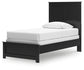 Twin Panel Bed with Mirrored Dresser, Chest and Nightstand