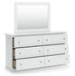 Bostwick Shoals King Panel Bed with Mirrored Dresser