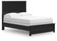 Full Panel Bed with Mirrored Dresser