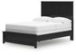Full Panel Bed with Mirrored Dresser