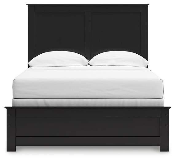 Full Panel Bed with Mirrored Dresser