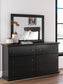 Full Panel Bed with Mirrored Dresser