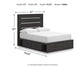 Hollivern Full Panel Bed with Storage with Mirrored Dresser and Chest
