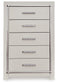 Zyniden Queen Upholstered Panel Bed with Mirrored Dresser, Chest and Nightstand