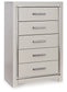 Zyniden Queen Upholstered Panel Bed with Mirrored Dresser, Chest and Nightstand