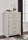 Zyniden Queen Upholstered Panel Bed with Mirrored Dresser, Chest and Nightstand