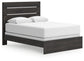Hollivern Queen Panel Bed with Mirrored Dresser, Chest and Nightstand