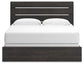 Hollivern King Panel Bed with Mirrored Dresser