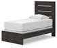 Hollivern Twin Panel Bed with Mirrored Dresser