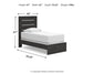 Hollivern Twin Panel Bed with Mirrored Dresser