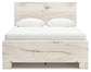 Queen Panel Bed with Mirrored Dresser