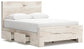 Queen Panel Bed with Mirrored Dresser