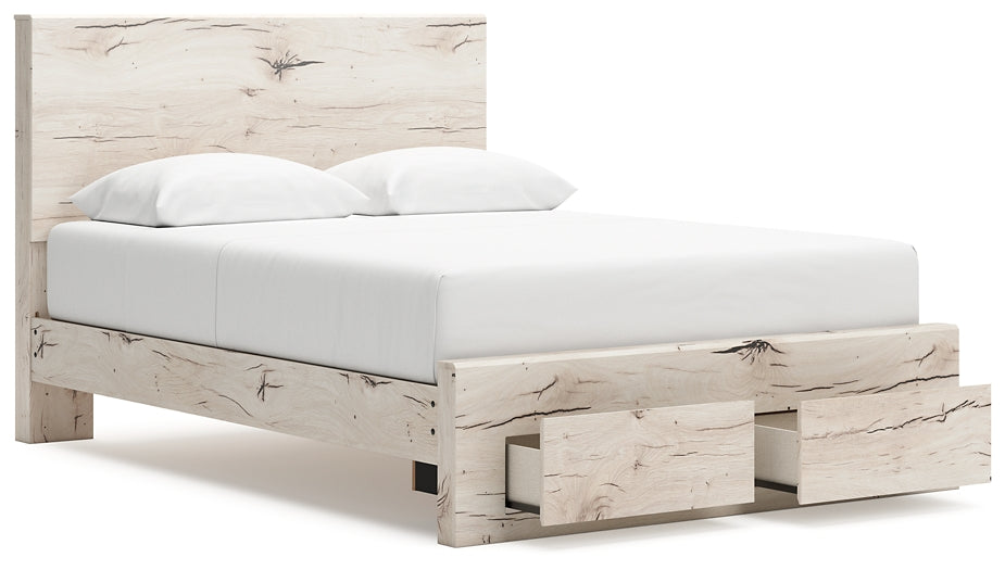 Queen Panel Storage Bed with Mirrored Dresser, Chest and Nightstand