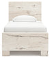 Twin Panel Bed with Mirrored Dresser and Nightstand