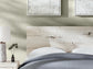 Queen Panel Headboard with Mirrored Dresser