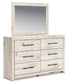 Full Panel Headboard with Mirrored Dresser