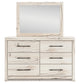 Full Panel Headboard with Mirrored Dresser