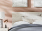 Full Panel Headboard with Mirrored Dresser