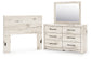 Full Panel Headboard with Mirrored Dresser