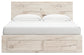 King Panel Storage Bed with Mirrored Dresser and Chest