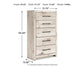 King Panel Storage Bed with Mirrored Dresser and Chest