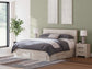 King Panel Storage Bed with Mirrored Dresser and Chest
