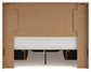 Queen Panel Storage Bed with Mirrored Dresser and Chest