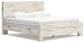 King Panel Bed with Mirrored Dresser, Chest and Nightstand