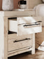 King Panel Bed with Mirrored Dresser, Chest and Nightstand
