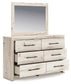 King Panel Headboard with Mirrored Dresser