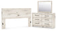 King Panel Headboard with Mirrored Dresser