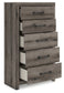 Graystorm Queen Panel Bed with Mirrored Dresser and Chest