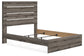 Graystorm Queen Panel Bed with Mirrored Dresser and Chest