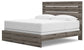Graystorm King Panel Bed with Mirrored Dresser, Chest and Nightstand