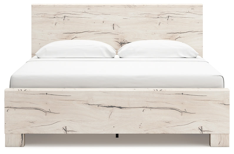King Panel Bed with Mirrored Dresser and Chest