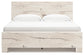King Panel Bed with Mirrored Dresser and Chest