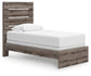 Graystorm Twin Panel Bed with Mirrored Dresser